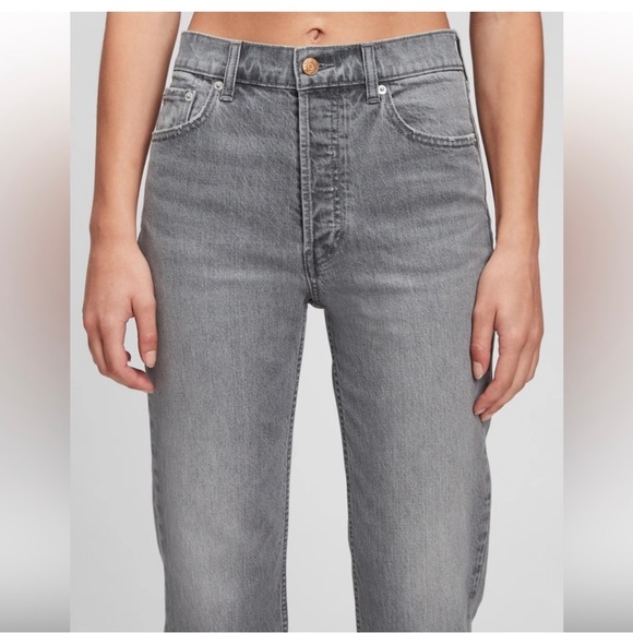 Gap Women's Cheeky Straight High Rise Jean 32/14 short Gray NEW - Picture 10 of 13